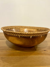 Load image into Gallery viewer, Acacia &amp; Rattan Fruit Bowl
